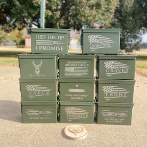 Personalized Engraved Hunting Ammo Box, Ammo Can, Ammo Storage Box, Groomsmen Gift, Father's Day Gift, Ammunition Box, Gifts for Him