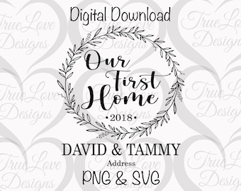 Our First Home Established, Family, Cutting Board Laser Engraved File, SVG, PNG, Digital Download