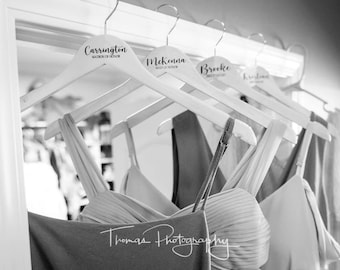 Personalized Bridesmaid Hangers - Wedding Hanger - Wooden Engraved Hanger - Bridal Dress Hanger - Wedding Name Hangers - Bridesmaid Hanger