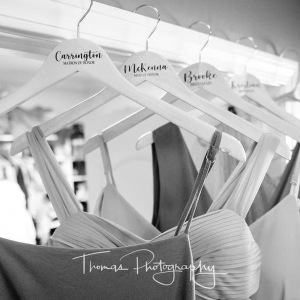 Personalized Bridesmaid Hangers - Wedding Hanger - Wooden Engraved Hanger - Bridal Dress Hanger - Wedding Name Hangers - Bridesmaid Hanger