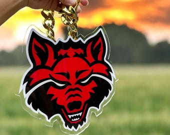 Collar deportivo ASTATE Turnover Chain, collar deportivo Hype Chain, mascota con logo de equipo, cadena Mega Fan, cadena con medallón extragrande Pimp Chain con cualquier logo