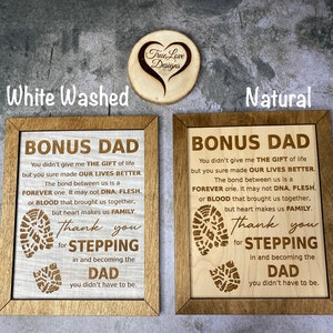 Bonus Dad Personalized Sign, Fathers Day, Gift, Step Dad, Bonus Dad, Step Father, Stepped Up Dad