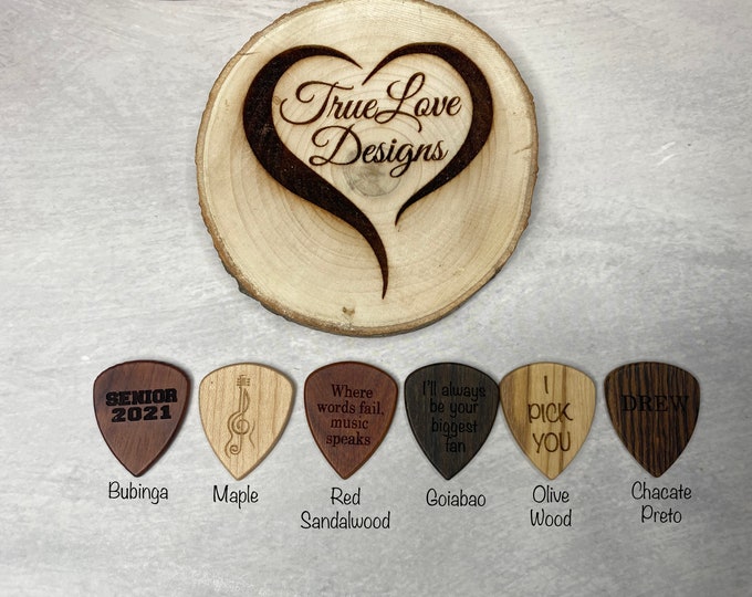 Wood Guitar Pick, Custom Guitar Pick, Engraved Guitar Pick, Guitar Gift , Gifts for Him, Fathers Day, Birthday, Guitar Lover, Laser Engraved
