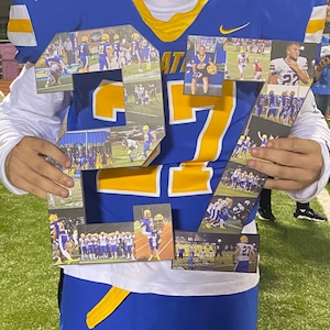 Senior Numbers, Number Collage, Senior Night Sport Number Photo Collage Athlete Football, Softball, Baseball, Basketball, Soccer, Volleyball