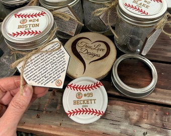 Personalized Baseball Dirt Jar, Baseball Gift, Senior Athlete, Senior gift, Baseball Team Gift, Baseball Senior Night, Team Gift, Coach Gift