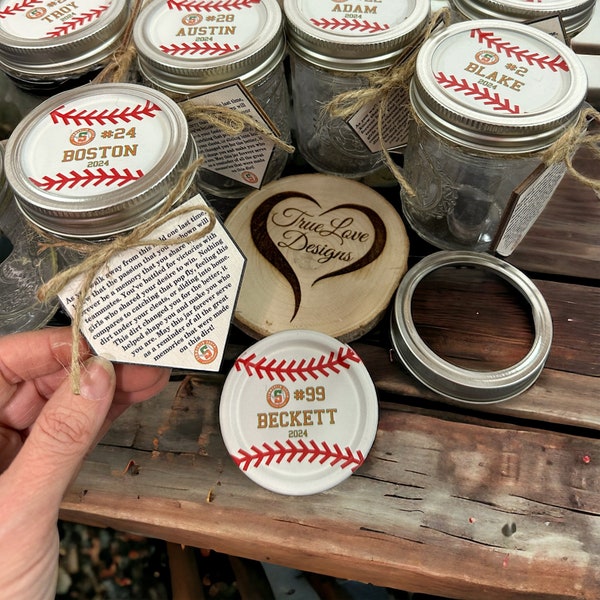 Personalized Baseball Dirt Jar, Baseball Gift, Senior Athlete, Senior gift, Baseball Team Gift, Baseball Senior Night, Team Gift, Coach Gift