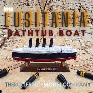 RMS Lusitania Chubby Bathtub Boat by TheRoller3d - Floats Perfect! Kid Tested & Approved!