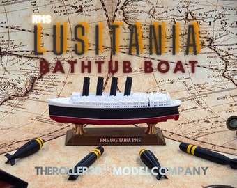 RMS Lusitania Chubby Bathtub Boat by TheRoller3d - Floats Perfect! Kid Tested & Approved!