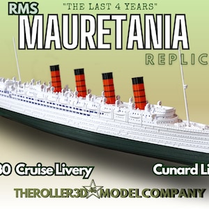 RMS Mauretania 1930 - The Last 4 Years Cruise Livery Model 1 Foot in Length Free Shipping!