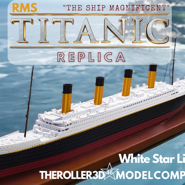 RMS TITANIC w/Iceberg Model by TheRoller3d, Historically Accurate, Highly Detailed 1Ft in Length