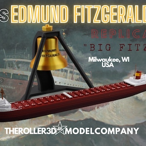 SS EDMUND FITZGERALD Modell High Detail 1 Fuß Länge (Klingel & Ständer verfügbare Optionen)