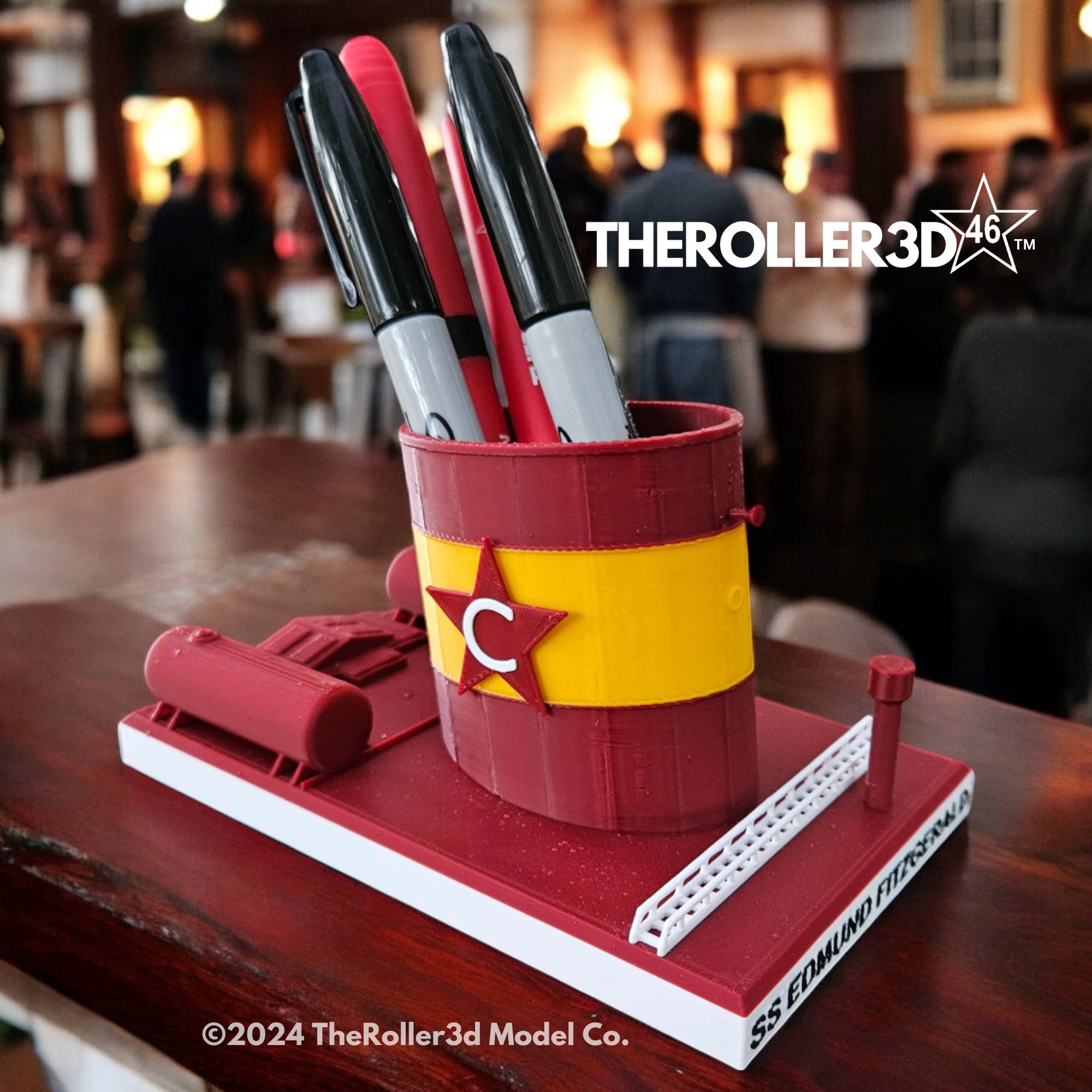 SS EDMUND FITZGERALD Funnel Pen Pot by Theroller3d, Desk or