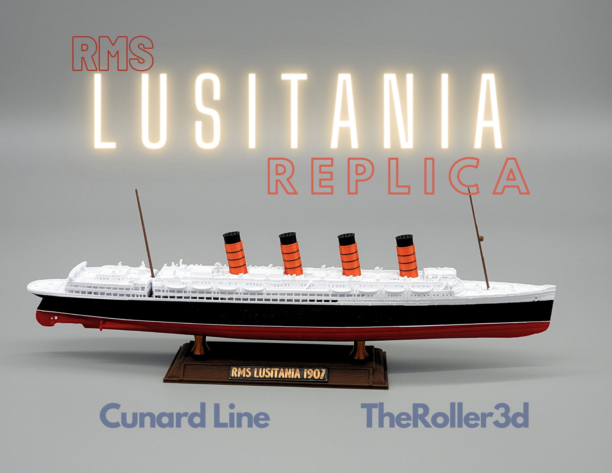 RMS ルシタニア モデル 全長 1 フィート、非常に精巧なレプリカ RMS ルシタニア モデル 全長 1 フィート、非常に精巧なレプリカ