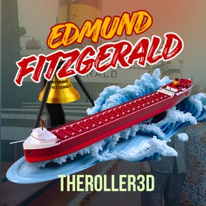 Modelo de coleccionista del 50 aniversario de Edmund Fitzgerald, 30 cm de longitud (Campana y soporte opcionales)