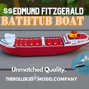 Edmund Fitzgerald Bathtub Boat: Floating Freighter Toy, Stocking Stuffer