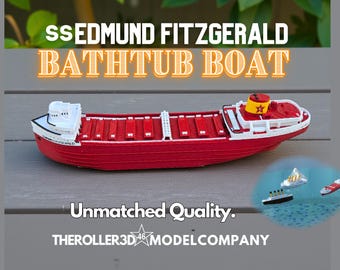 Edmund Fitzgerald Bathtub Boat: Floating Freighter Toy, Stocking Stuffer
