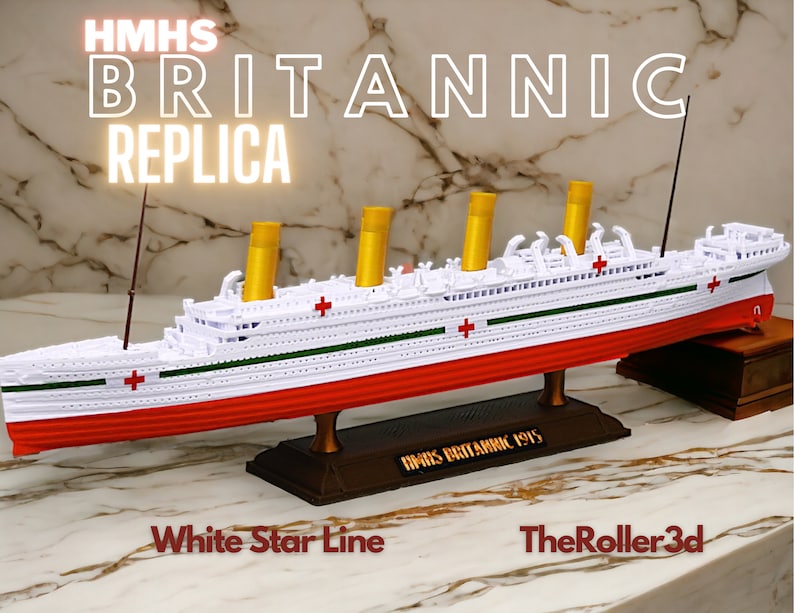 HMHS Britannic Model 2019 Design by TheRoller3d, 1 Foot in Length Model Only