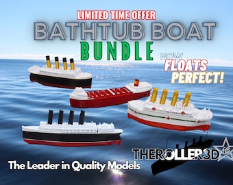 Bathtub Boat BUNDLE! 4 Boats - Titanic, Britannic, Lusitania, Edmund Fitzgerald, Floats Perfect! Kid Tested & Approved! LIMITED TIME Only!