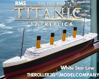 RMS TITANIC w/Iceberg 12" Model by TheRoller3d, Historically Accurate, Highly Detailed 1Ft in Length