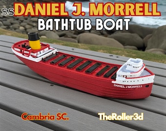 Daniel J. Morrell Bathtub Boat, Floating Freighter Model Ship and Stocking Stuffer