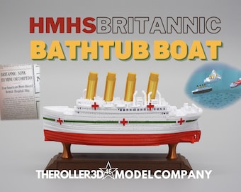 Britannic Chubby Badewannen-Boot von TheRoller3d, Titanic-Spielzeug für Kinder, Titanic-Thema-Tortenfigur, Titanic-Thema