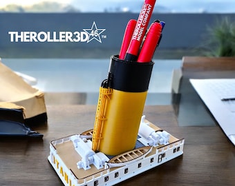 RMS TITANIC Funnel Pen Holder by TheRoller3d, Desk or Table Accessory