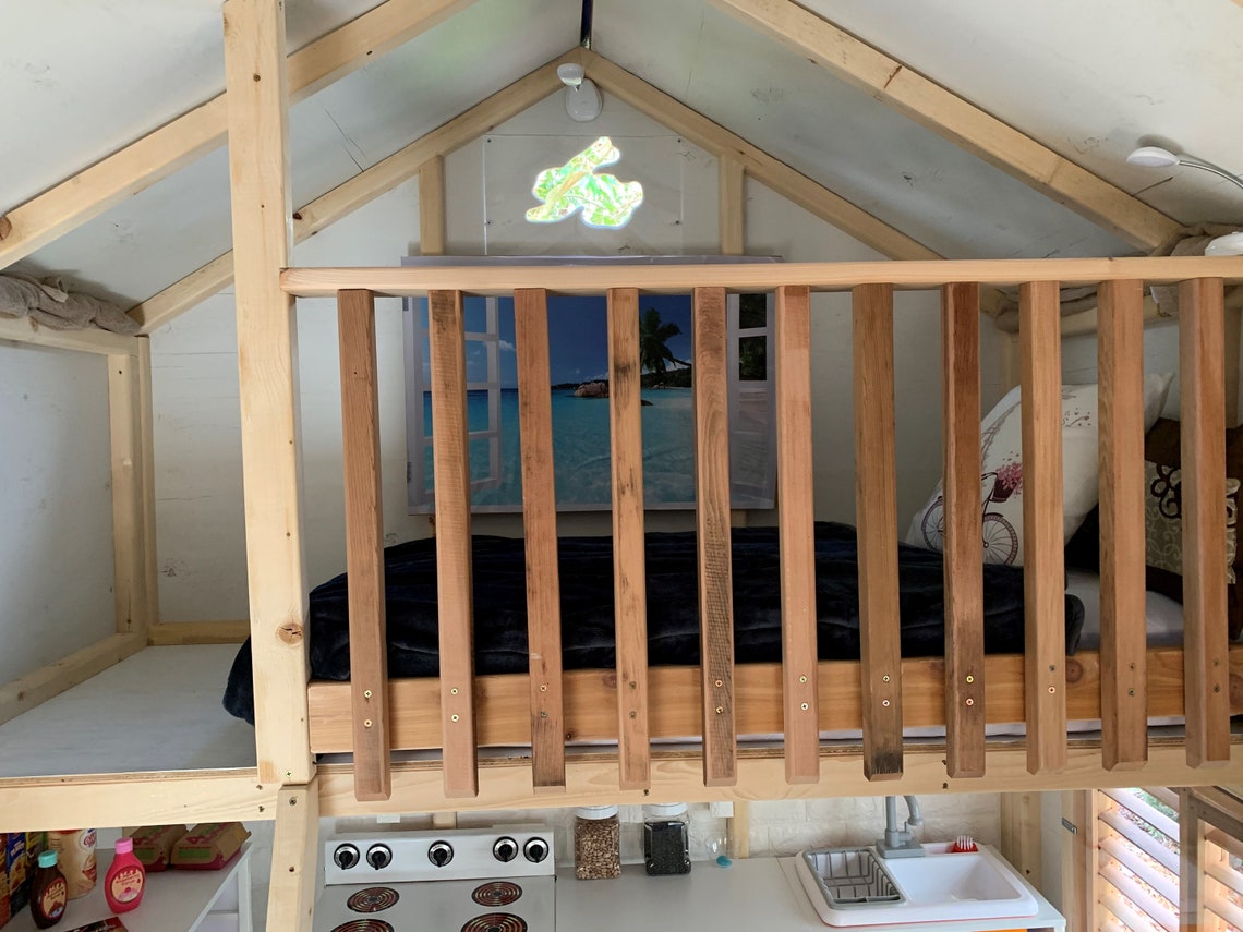 Kids Playhouses with Loft and Covered Front Porch 10 ft. x 6 Etsy