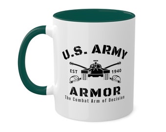 US Army Armor Accent Coffee Mug -   ** Ships FREE **