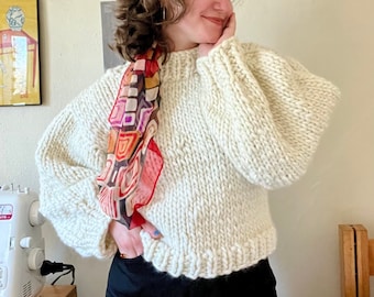 modèle de tricot du premier pull de bébé | Modèle de tricot de pull épais convivial pour débutants Uber