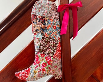 quilted cowgirl boot stocking sewing pattern | beginner friendly christmas sewing, easy quilting project, diy holiday gift, sewing gifts
