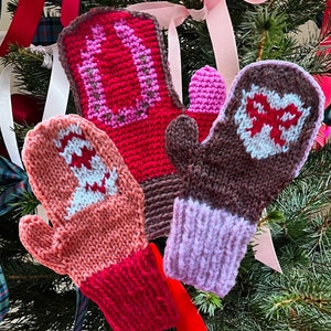 material grrrl mitts | 2-in-1 pattern: easy crochet & knitting mitten patterns with customizable color work charts