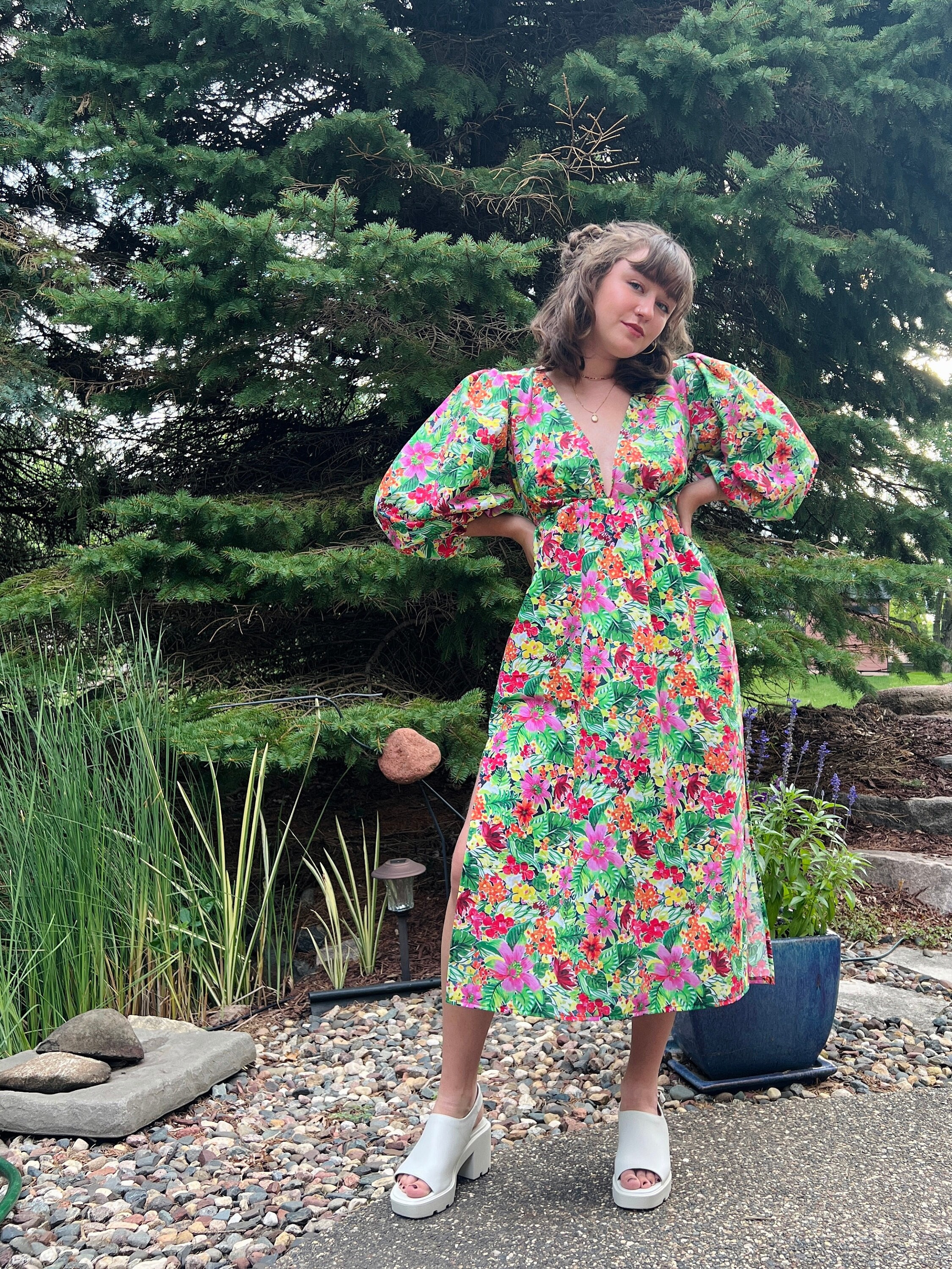 V neck maxi 2025 dress pattern