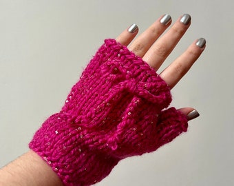 modèle facile de tricot de gants sans doigts | Modèle de tricot de gants pour débutants