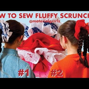 fluffy scrunchie sewing pattern two ways to sew your own good squish inspired scrunchies oversized, frilly, lacey scrunchie tutorial image 4