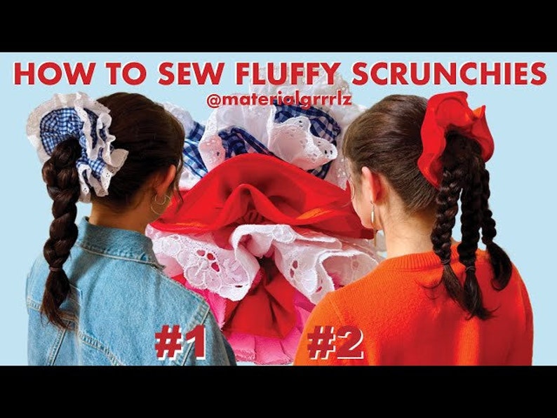 fluffy scrunchie sewing pattern two ways to sew your own good squish inspired scrunchies oversized, frilly, lacey scrunchie tutorial image 4