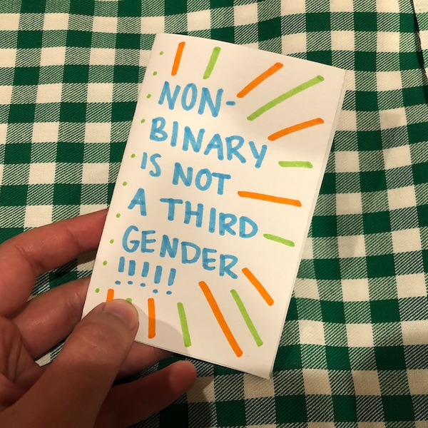 non binaire n'est pas un troisième genre ! | zine non binaire, zine queer, mini zine, zine numérique
