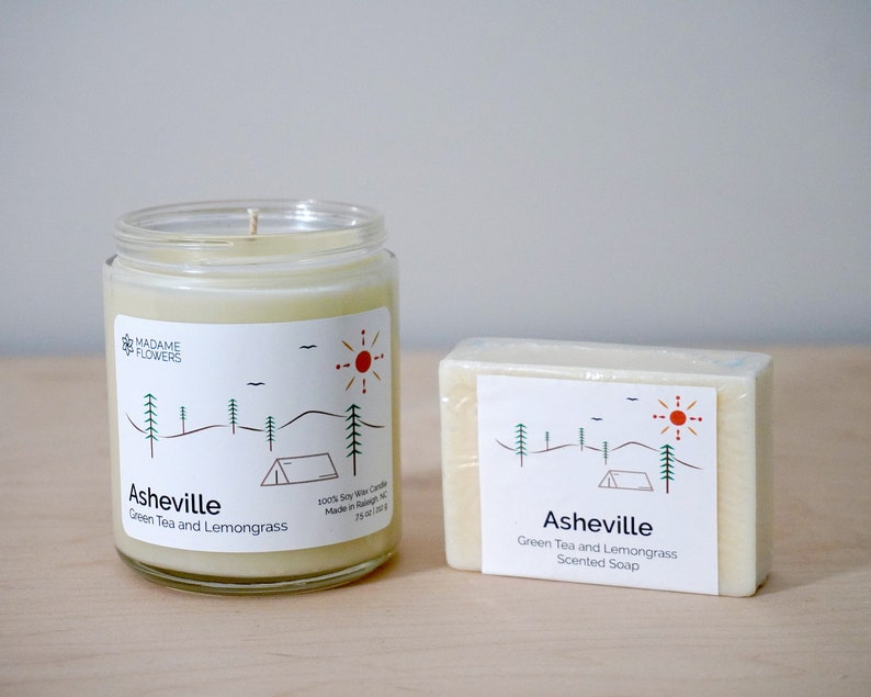 Asheville North Carolina Candle UNCA Graduation Gift Green Etsy