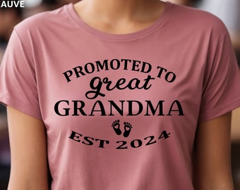 Promoted to Great Grandma Shirt, Pregnancy Announcement Grandparents, Grandparent Announcement, Great Grandma Shirt, Mother Day Tee,