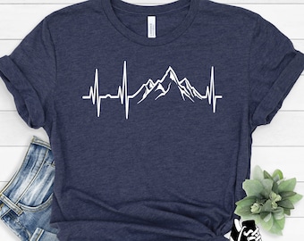 Hiking Shirt, Mountain Shirt, Nature Shirt, Adventure Shirt, Mountains Heartbeat Shirt, Hiking Adventure Shirt, Outdoor Shirt, Camping Tee,