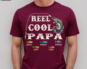 Camiseta de pesca Reel Cool Papa, camiseta personalizada, camiseta de pesca para papá, camiseta para abuelo amante de la pesca, camiseta Reel Cool Papa, regalo para abuelo