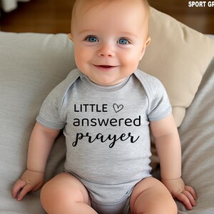 Little Answered Prayer Baby Onesie: Christian Pregnancy Announcement