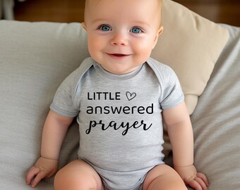 Little Answered Prayer Baby Onesie: Christian Pregnancy Announcement