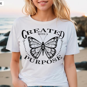 Created With A Purpose Shirt: Christian Apparel, Bible Verse, Blessed