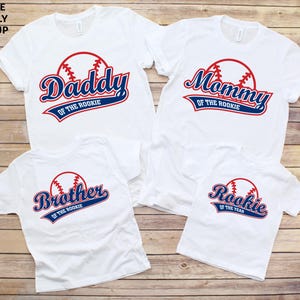 Rookie Of Year Family Baseball Shirt, Daddy Mommy Of The Rookie Baseball Shirt, Baseball Birthday Shirt, Rookie Of The Year, Baseball Party