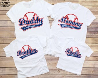 Rookie Of The Year Baseball Shirt: Family Matching Birthday Party