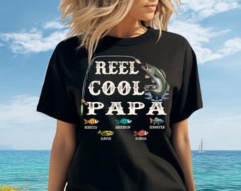 Camiseta de pesca Reel Cool Papa, camiseta personalizada, camiseta de pesca para papá, camiseta para abuelo amante de la pesca, camiseta Reel Cool Papa, regalo para abuelo