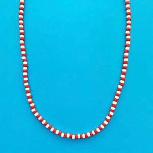 Candy Cane Beaded Necklace