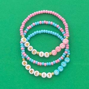 Make It Pink Make It Blue Pastel Sleeping Beauty Beaded Bracelets