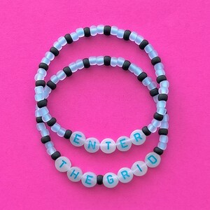 Tron Enter The Grid Glow-In-The-Dark Beaded Bracelet