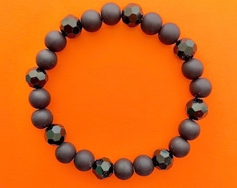 Black on Black BubbleYay Beaded Bracelet